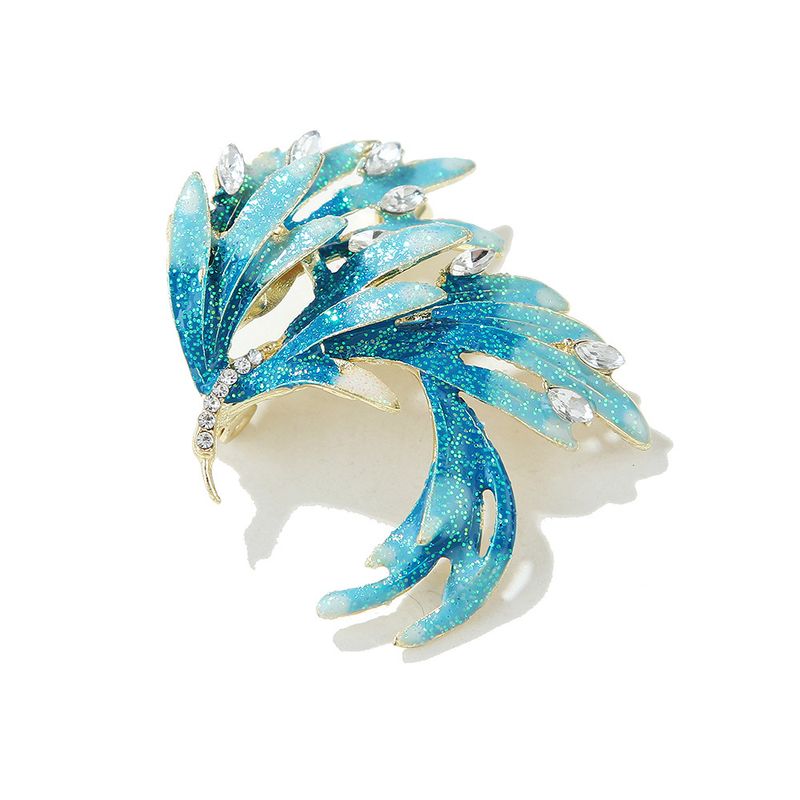 Le spille in stile cinese sono molto vendute. Fibbia a spillo con coda di fenice in zirconio micro intarsiato sfumato in smalto, elegante accessorio per abito con colletto grande_voghion.com