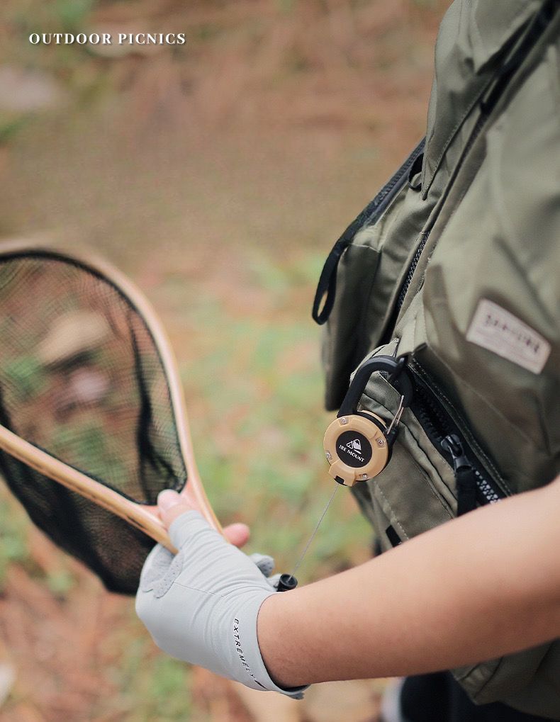 Outdoor Tactical Buckle Steel Wire Multifunctional Keychain Camping Rebound Anti-Lost Rope Retractable_voghion.com