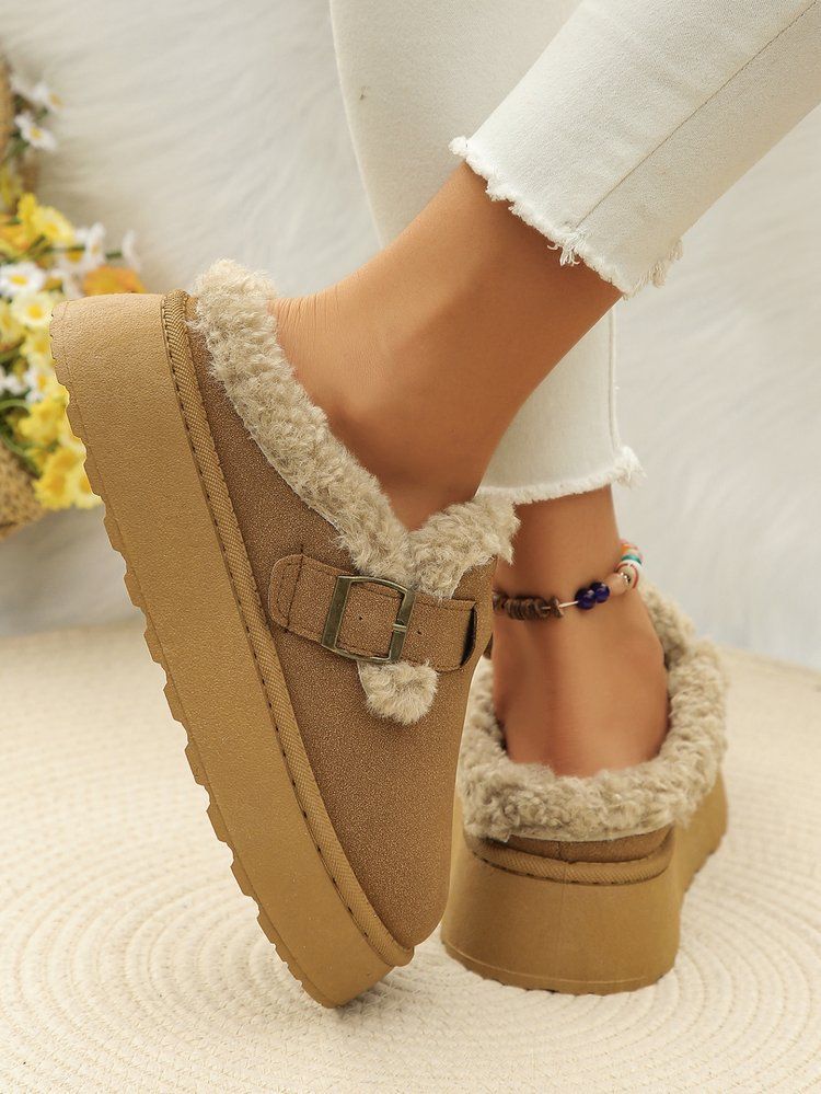 Women's Shoes Large Size Thick Soled Slippers For Women Winter New Retro Cotton Shoes Snow Boots For Women_voghion.com