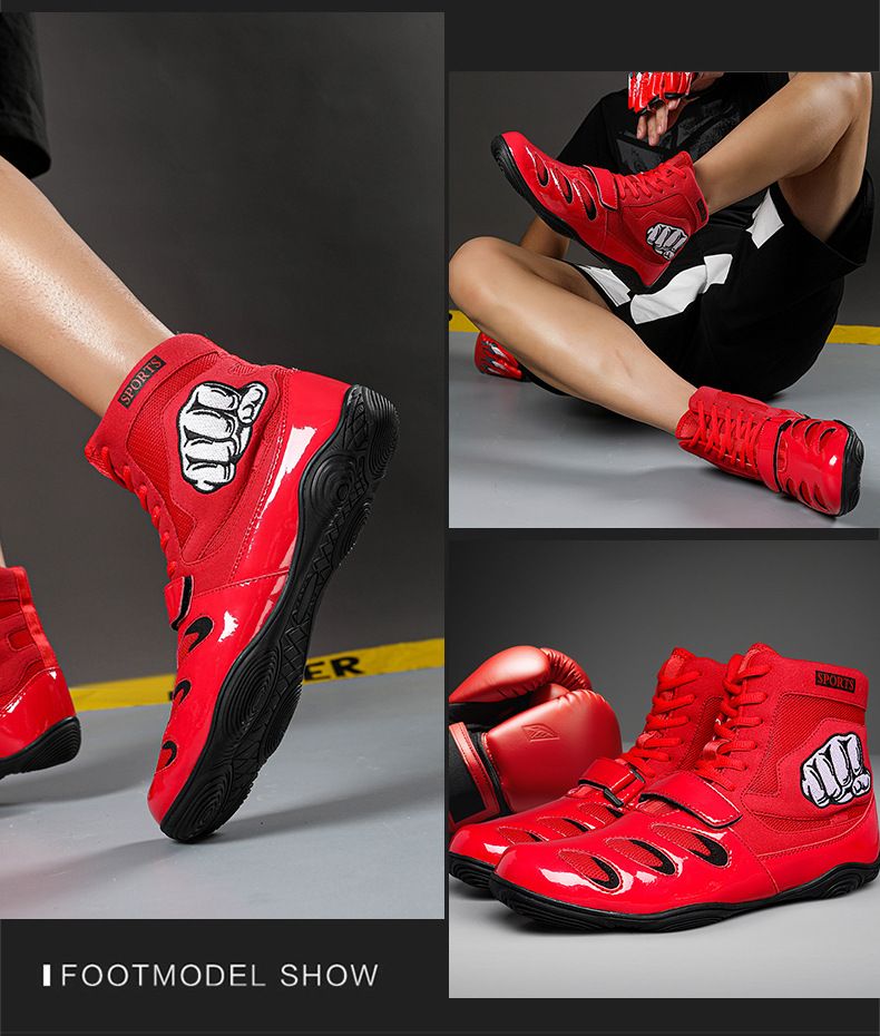 Chaussures de boxe, chaussures d'entraînement pour hommes et femmes, chaussures de sport, squats, soulevés de terre, combat, taekwondo, chaussures de combat professionnelles, chaussures de lutte_voghion.com