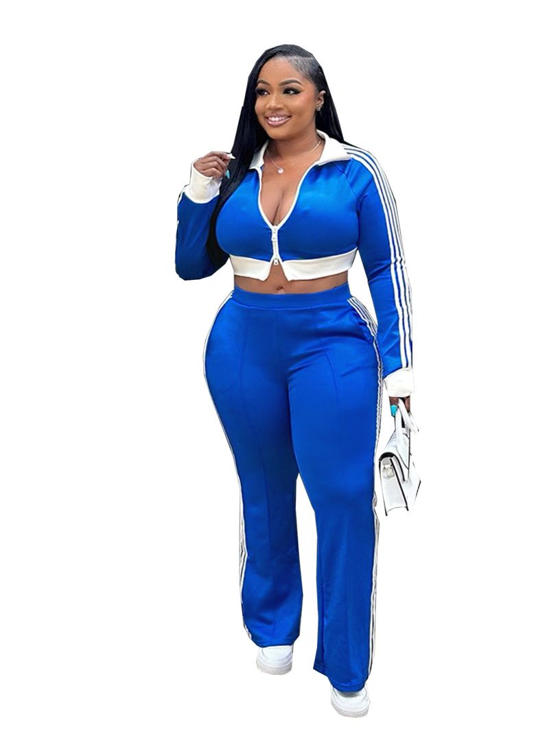 Stilvolles zweiteiliges Set für Damen – Slim-Fit-Crop-Top mit Reißverschluss und hoch taillierte, schmal zulaufende Hose für Freizeit und Büro_voghion.com