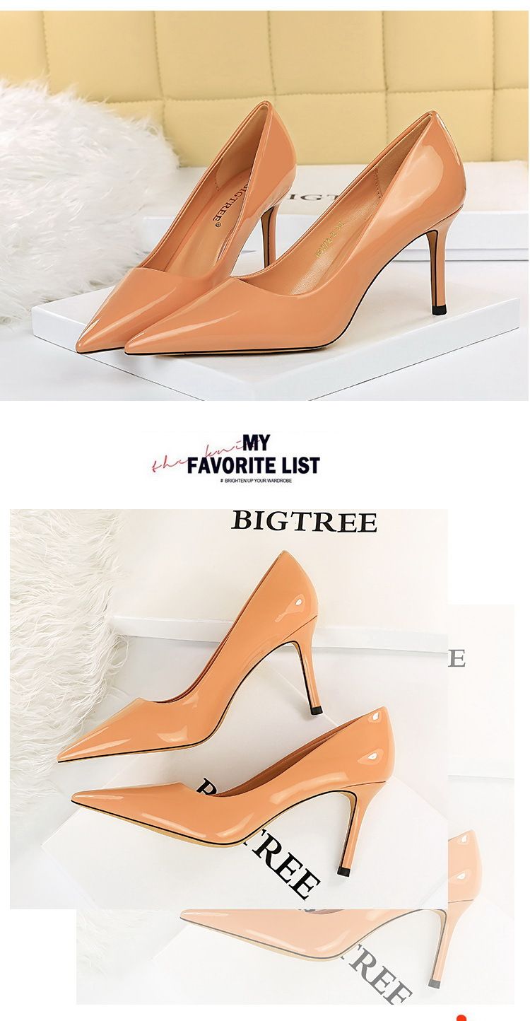 BIGTREE Shoes Glossy Patent Leather Women's Pumps Professional OL High Heels Stiletto Ladies Shoes Plus Size 43 All-match Heels_voghion.com