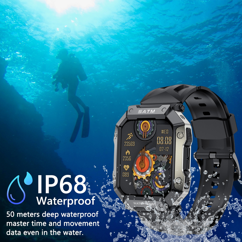 PG333 1.91 inch Waterproof Smart Sports Watch Support Heart Rate Monitoring / Blood Pressure Monitoring(Black)_voghion.com