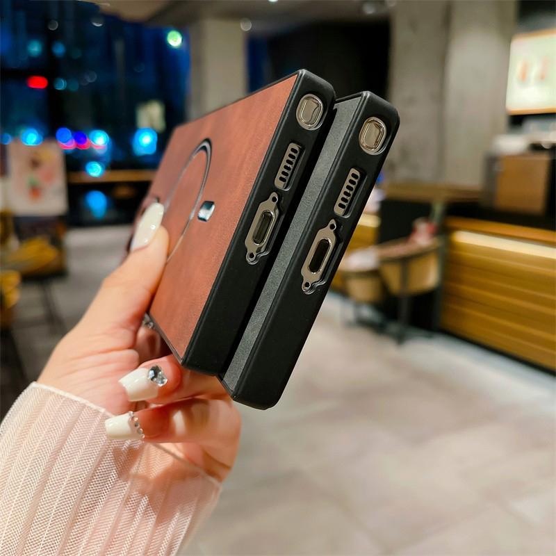 for Samsung Galaxy S23 S21 S22 Ultra Plus Case Leather Wireless Charge Magnet for Magsafe Soft Protect Full Camera Cover Shell_voghion.com