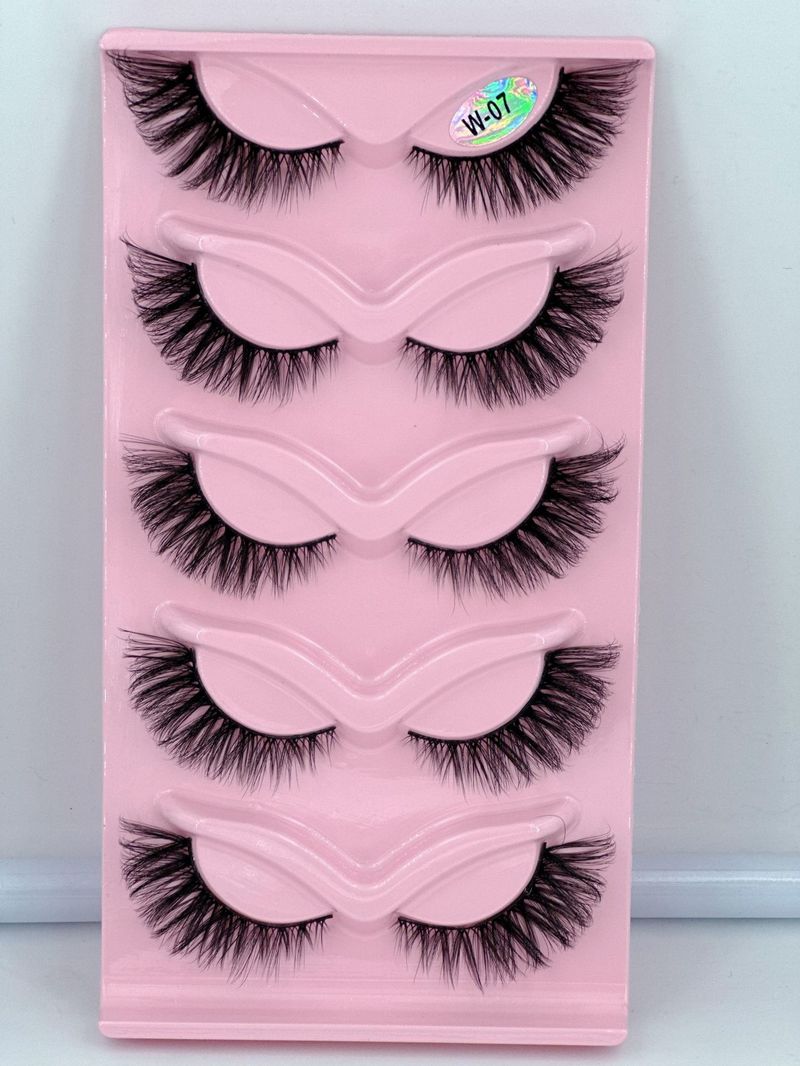 Eyelashes Set Fox Eye Slanted Cat Eye False Eyelashes Natural Thick Curled Mink Eyelashes_voghion.com