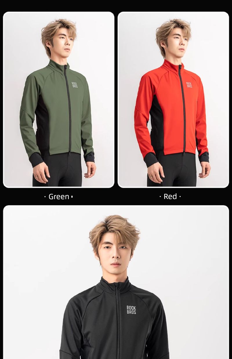 Maglia a maniche lunghe in pile Rockbros per autunno e inverno, calda, da uomo, per ciclismo su strada e montagna_voghion.com