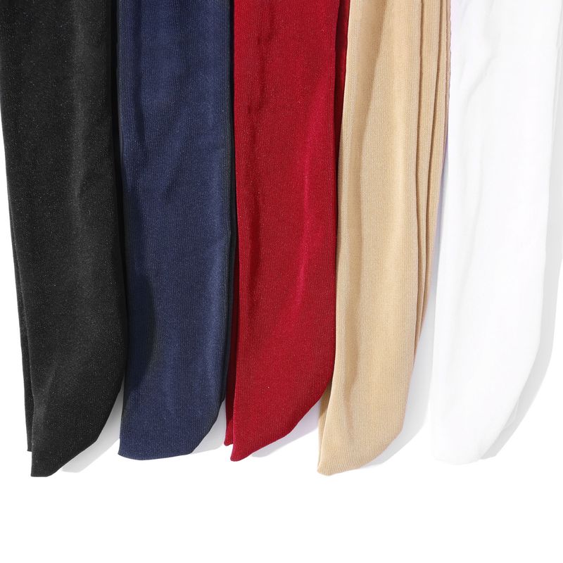 nuovo cappello foulard lungo a coda a quattro barre in velluto tinta unita autunnale e invernale per donna_voghion.com