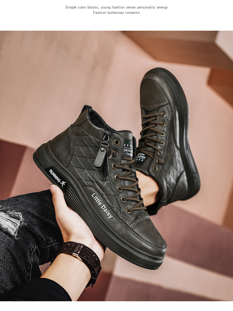 Man Derby Formal Synthetic Leather Suede Waterproof Office Business Footwear_voghion.com