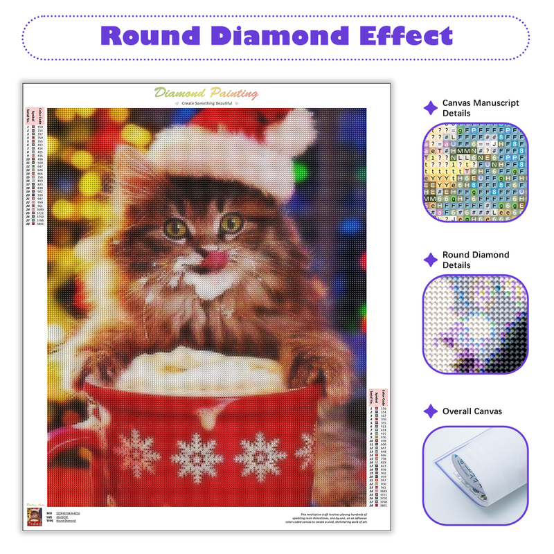 PhotoCustom 5d diamantmaleri Jul søde dyr Diy diamantbroderi dekoration Personlig gave_voghion.com