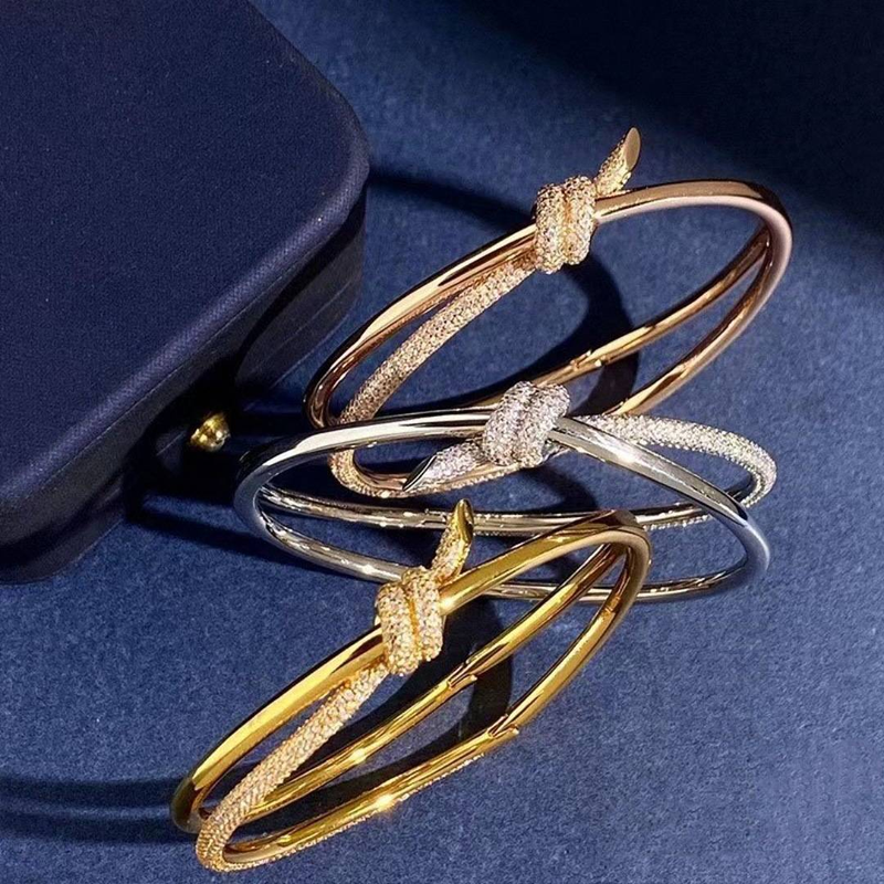 Ensemble de nœuds de corde, Bracelet en Zircon, nœud croisé pour femmes_voghion.com
