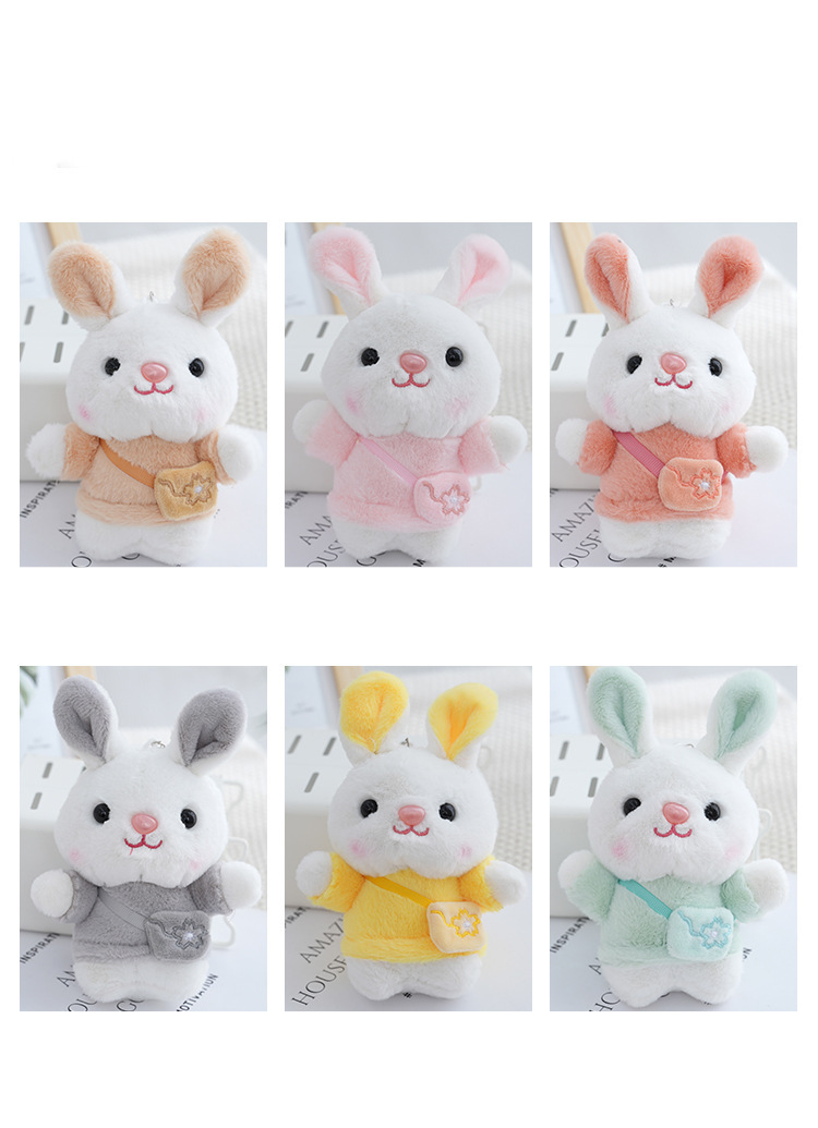 Plüsch Kirschblüten Hase Anhänger Puppe Rucksack Anhänger Schlüsselanhänger Anhänger Hase Puppe für Kinder Geschenk_voghion.com