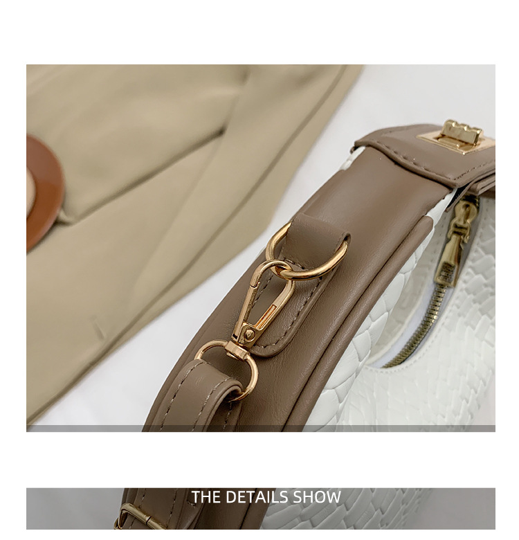 Geantă de mână pentru femei, tip crossbody, retro, la modă, tip subraț, geantă de damă, cu imprimeu de crocodil, culoare solidă, casual, cu un singur umăr, crescent bag, Tide_voghion.com