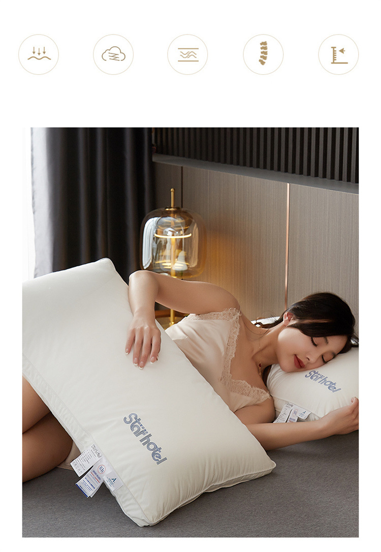 Fünf-Sterne-Hotel-Kissenkern, Hotelkissen, Vollbaumwolle, Federsamt, Kissenkern aus reiner Baumwolle für Erwachsene_voghion.com