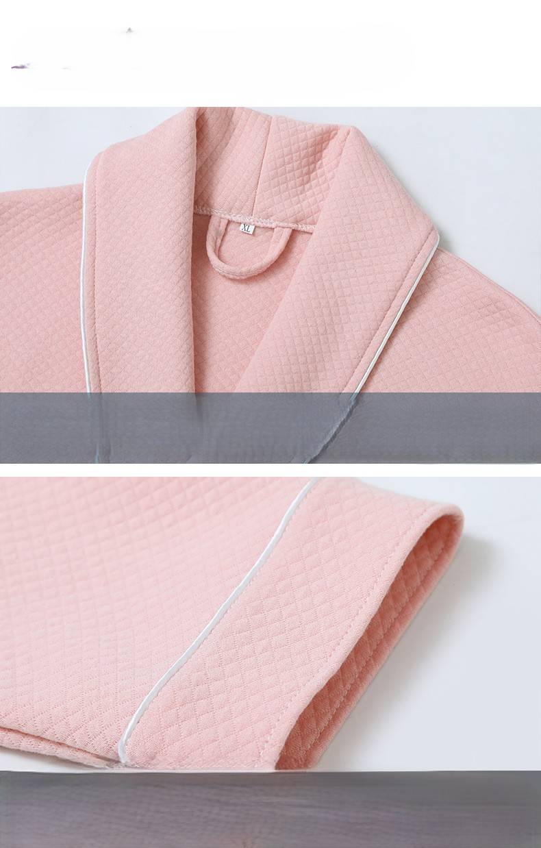 Accappatoio per hotel autunno e inverno quattro stagioni con strato d'aria in cotone, calda camicia da notte per coppia, accappatoio assorbente, accappatoio monopezzo_voghion.com