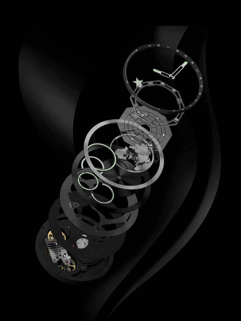 Montre de luxe pour homme avec double mouvement mécanique et quartz, cadran squelette, aiguilles lumineuses, bracelet en silicone, étanche_voghion.com