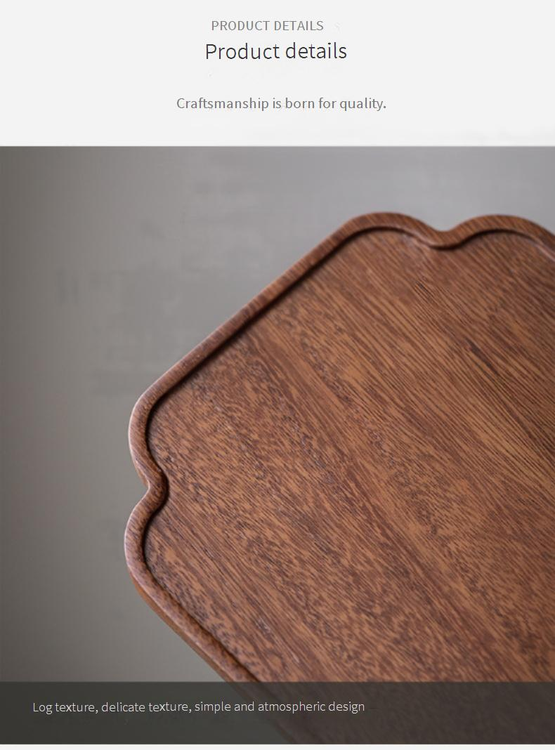 Ensemble de plateaux de service à thé en bois de noyer – Élégant ensemble de style chinois multi-tailles et formes pour la cérémonie du thé, les desserts et les collations_voghion.com