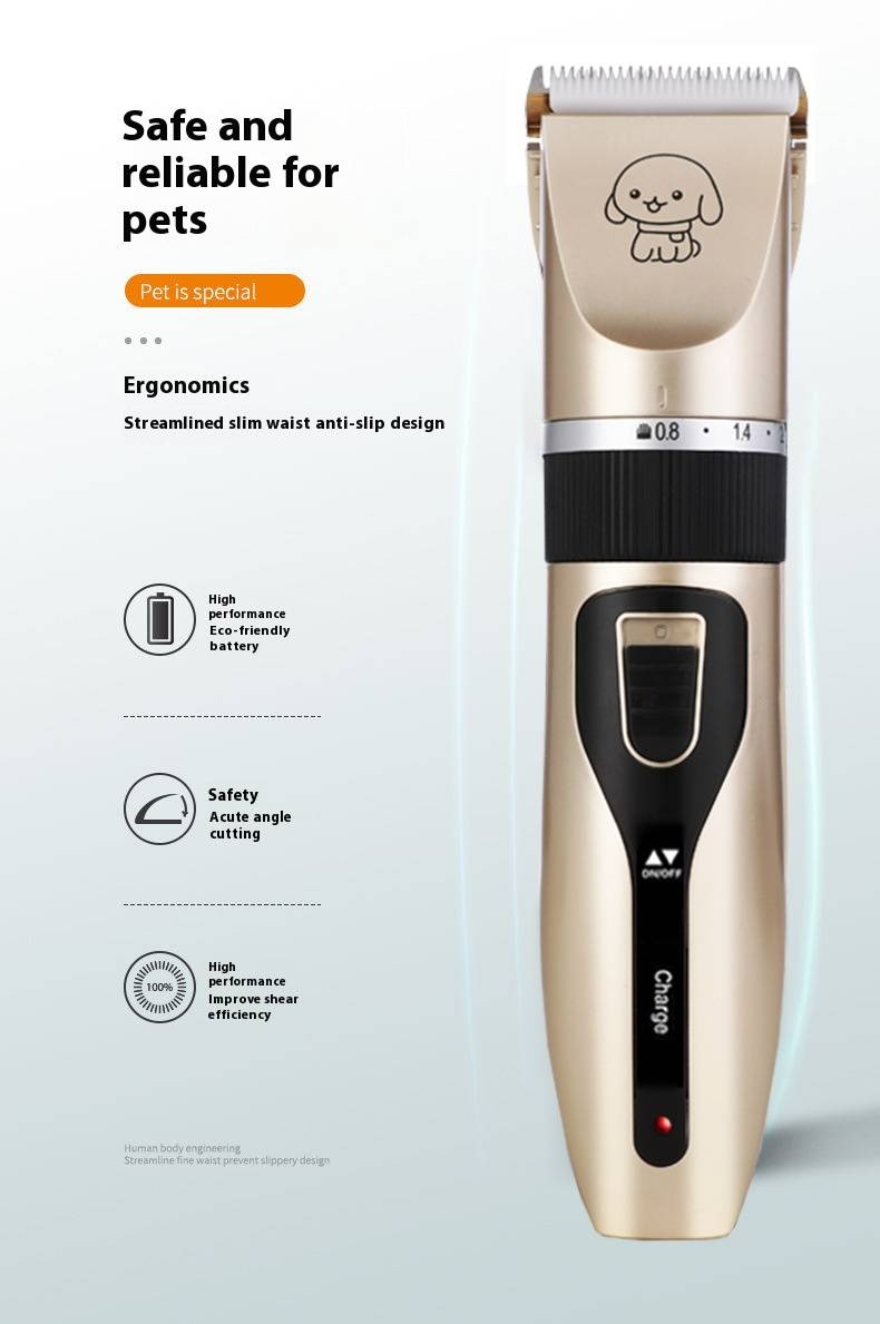 Professional Cordless Pet Grooming Clipper With Ceramic Blade - Quiet & Safe Trimmer For Dogs & Cats - Multiple Attachments For Full Grooming Kit_voghion.com