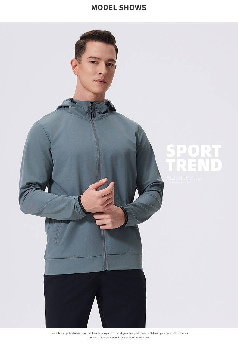 Giacca da corsa leggera da uomo – Felpa con cappuccio a maniche lunghe traspirante per jogging e palestra (M-4XL) – Top sportivo traspirante per l'allenamento all'aperto_voghion.com