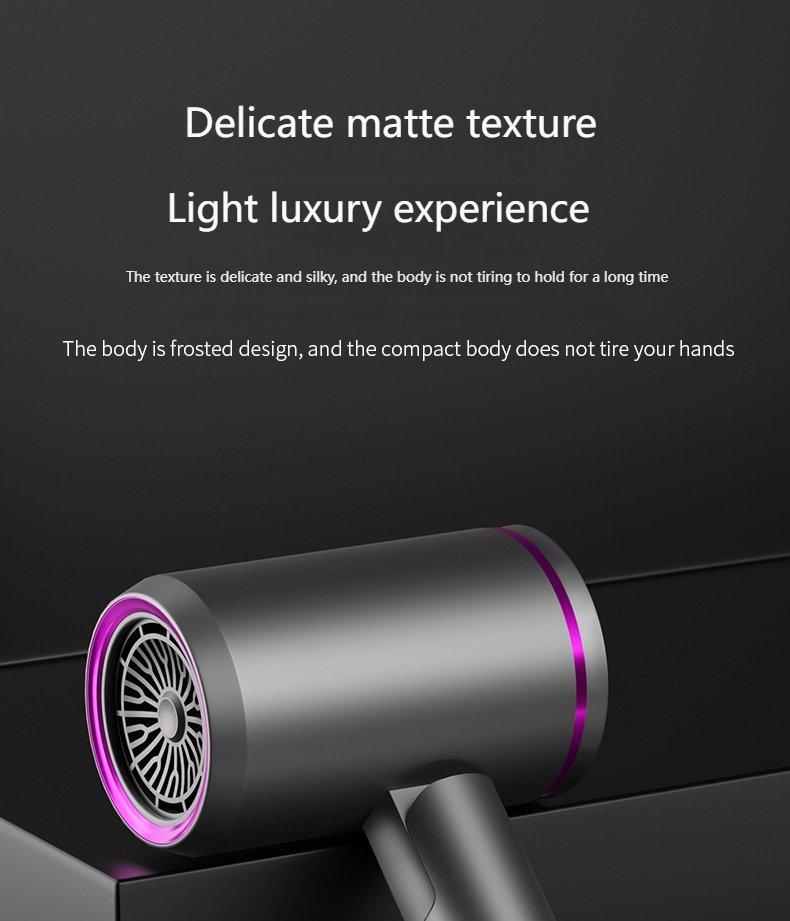 2400W Professional Ionic Hair Dryer With Blue Light Therapy – Foldable Salon-Grade Blow Dryer With 6-Speed & Dual Nozzles (Worldwide Voltage)_voghion.com