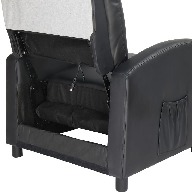Fauteuil inclinable électrique pour salon, home cinéma, en cuir PU, avec massage et chaleur. Canapé-lit de massage._voghion.com