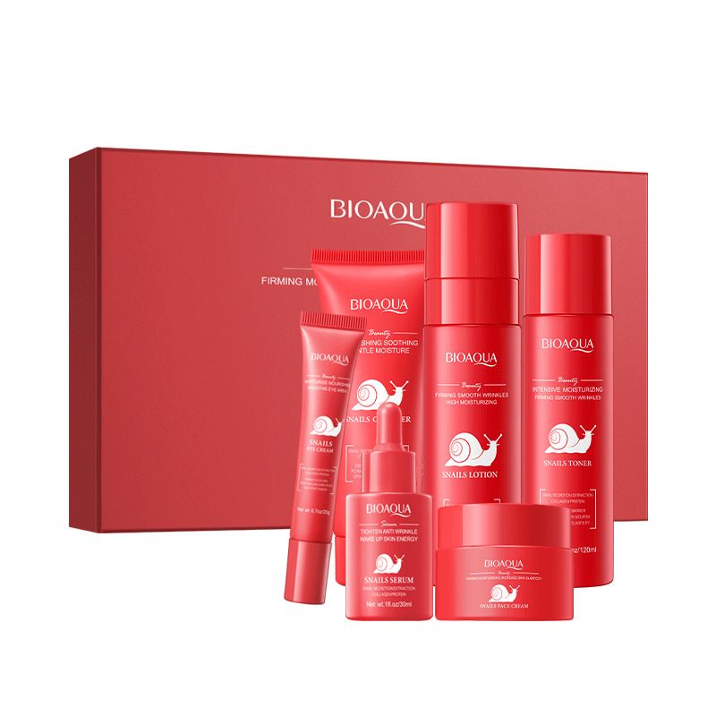 Kit regalo idratante completo BIOAOUA Snail Firming And Elastic Skin Care da 6 pezzi_voghion.com