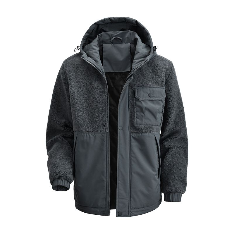 Herrenjacke aus Lammwolle, Winterqualität, verstärktes Revers, lockerer Schnitt_voghion.com