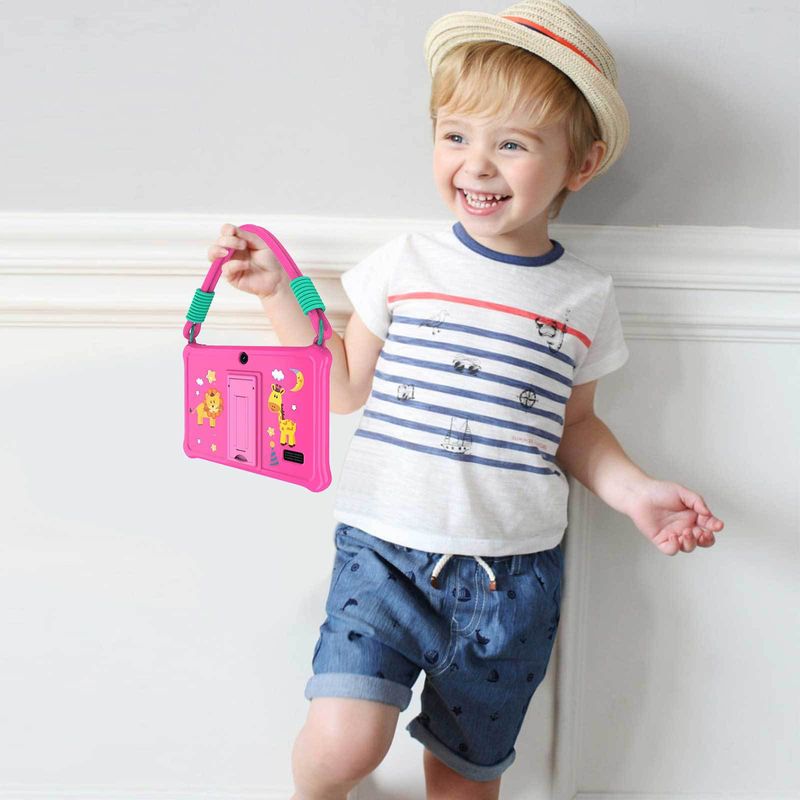 7 Inch Kids Tablet With Protective Silicone Case & Lanyard, Android OS, 32GB Storage, 7-9 Hour Battery - Fun & Durable Learning Companion_voghion.com