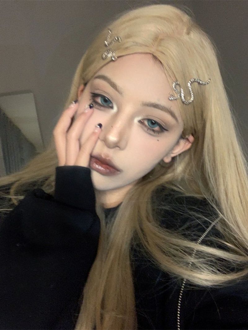 Silver Snake-Shaped Hair Clip For Women, Side Dark Style, Versatile, Unique, Cool Bangs Clip, Trendy Ins Style_voghion.com