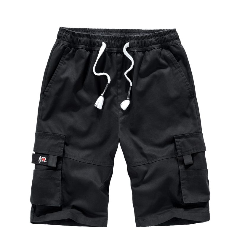 Sommer-Workwear-Shorts. Lockere, übergroße Herren-Freizeithose aus reiner Baumwolle mit mehreren Taschen_voghion.com