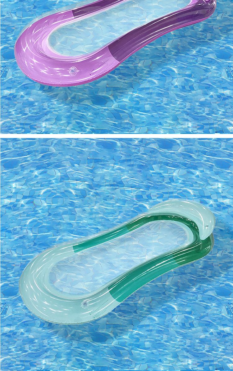 Shimmer Mermaid Tail Inflatable Lounger - Breathable Mesh Floating Bed With Pillow (Eco-Friendly PVC 180cm Quick-Dry & Portable For Pool/Beach)_voghion.com