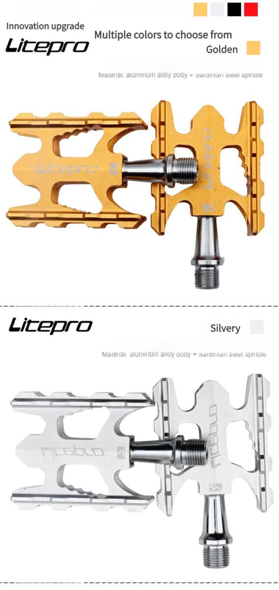 Pedali pieghevoli LitePro in lega di alluminio leggera con cuscinetti DU_voghion.com