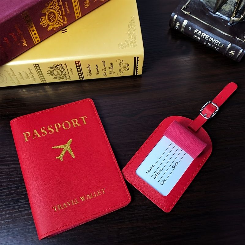 Luggage Tag And Passport Cover, Set Card Passport Holder Set Luggage Tag Passport Holder Passport Cover_voghion.com