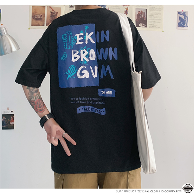 Ny kort t-shirt från Instagram, koreanska lösa kläder för män, trendig sommarklänning med halv ärm_voghion.com