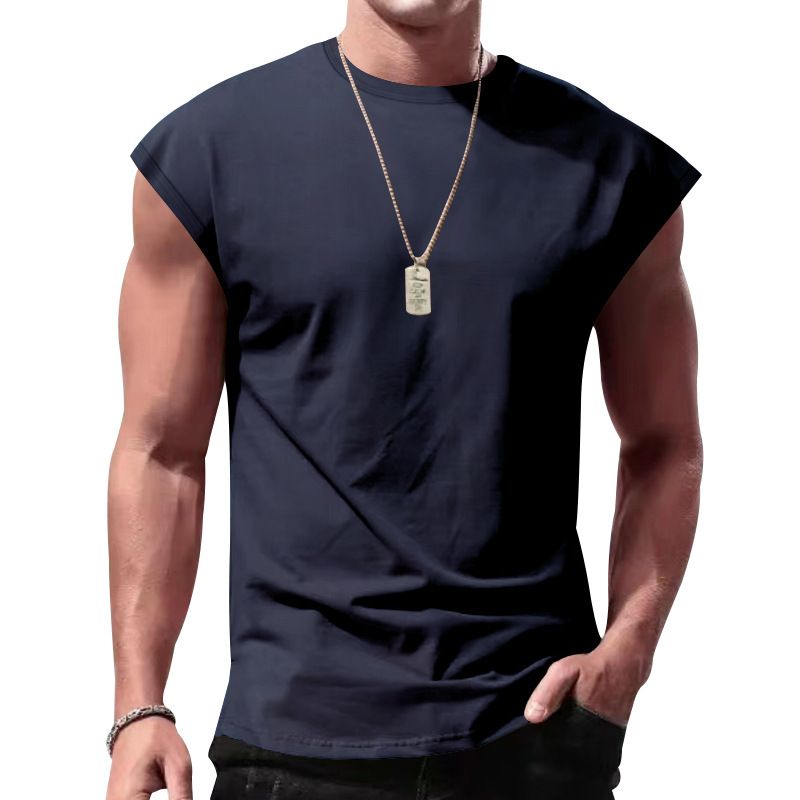 Geeignet für alle Jahreszeiten 25 Jahre Sommer Casual Sports Loose Herren Ärmelloses Unterhemd Weste_voghion.com