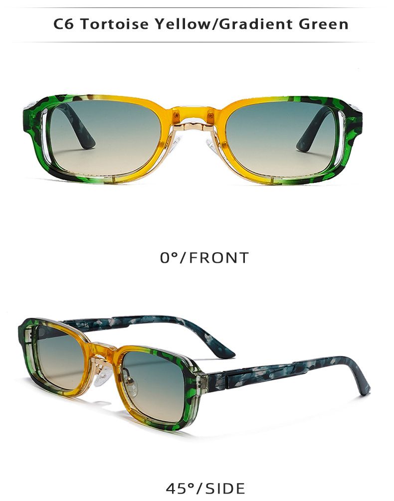 Retro Square Gradient Sunglasses - Classic Small Frame (Unisex UV Protection)_voghion.com