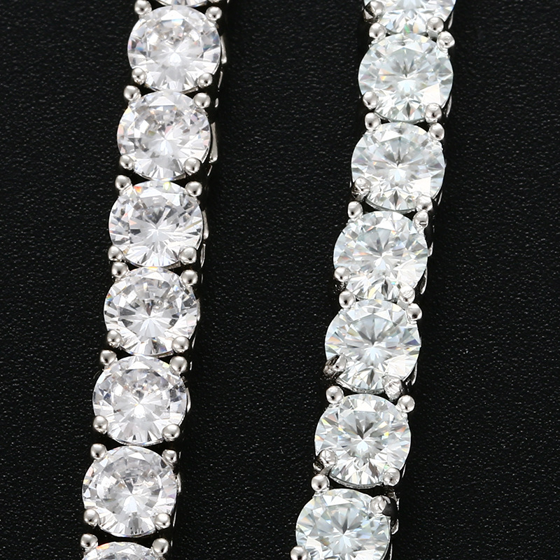 Groothandel Sterling Sier Iced Out 3-5mm DEF Kleur VVS Moissanite Diamanten Ketting heren Tennis Chain Hiphop Sieraden_voghion.com