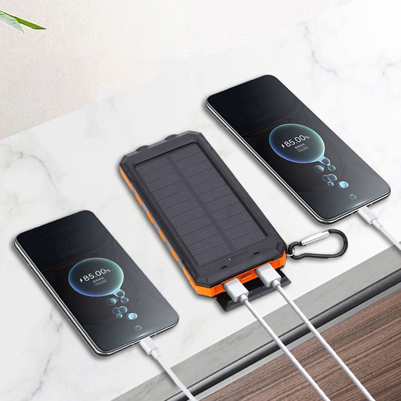 Outdoor-Solar-Powerbank 20000 MAh Waterproof External Battery With Large Capacity For IPhone, Portable USB Charger,_voghion.com