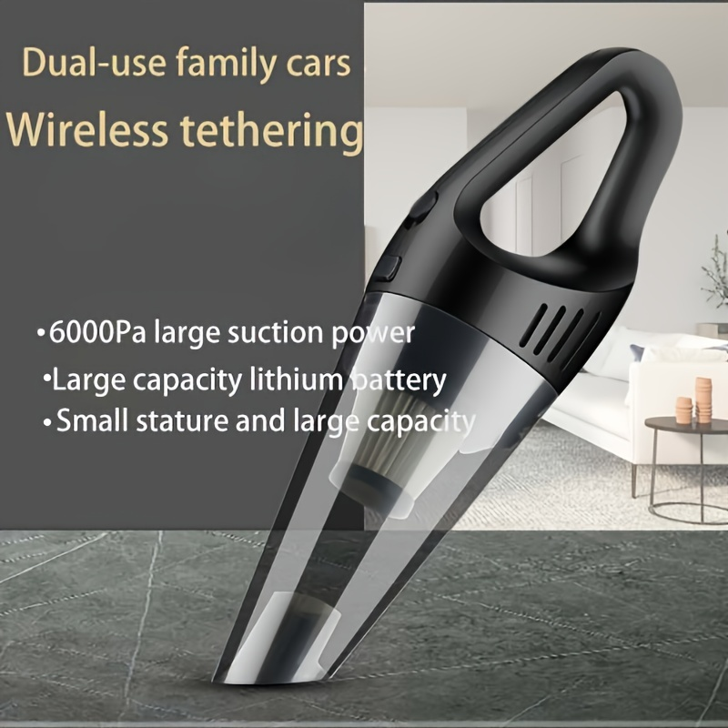 Aspirapolvere per auto con ricarica wireless, auto a doppio uso, piccola auto, interni, ad alta potenza, potente, mini_voghion.com