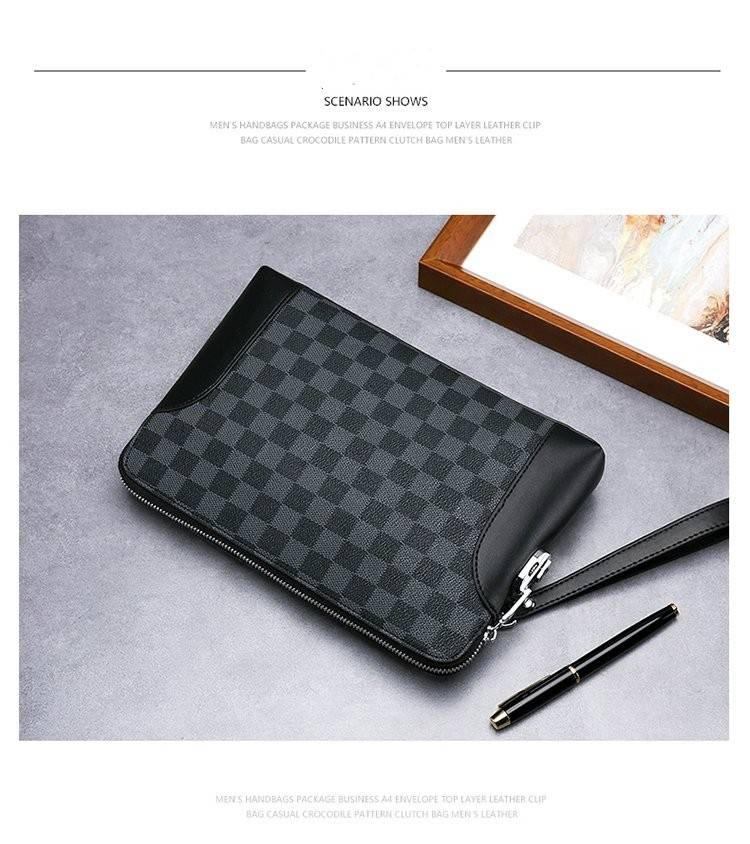 Stylish men's hold bag to combination lock wrist bag Large capacity waterproof mobile key wallet bag_voghion.com