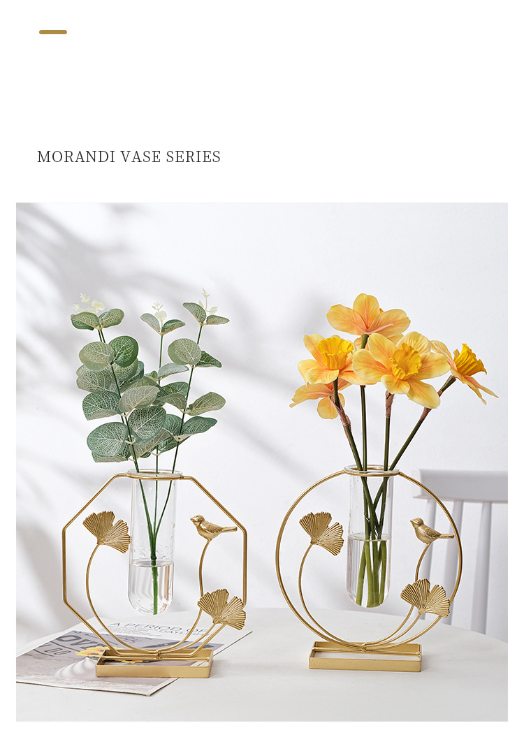 Home Furniture Home Decorations Living Room Desktop Flower Arrangement Ornaments Ins Dining Table Artificial Flowers Simulation Flower Vase High End_voghion.com