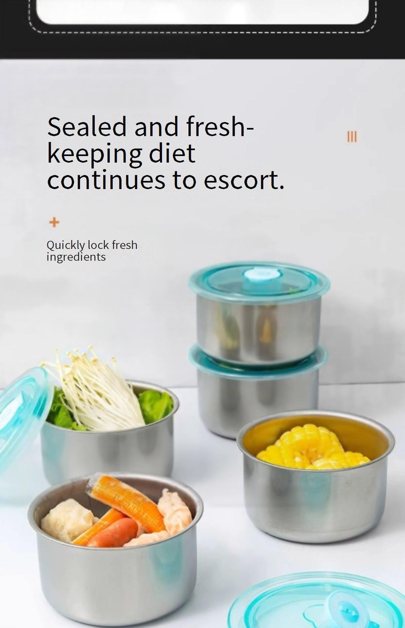 Contenitore per alimenti rotondo in acciaio inox con coperchio - Ermetico, adatto al microonde, portapranzo portatile per ufficio, picnic e preparazione pasti (confezione da 1)_voghion.com
