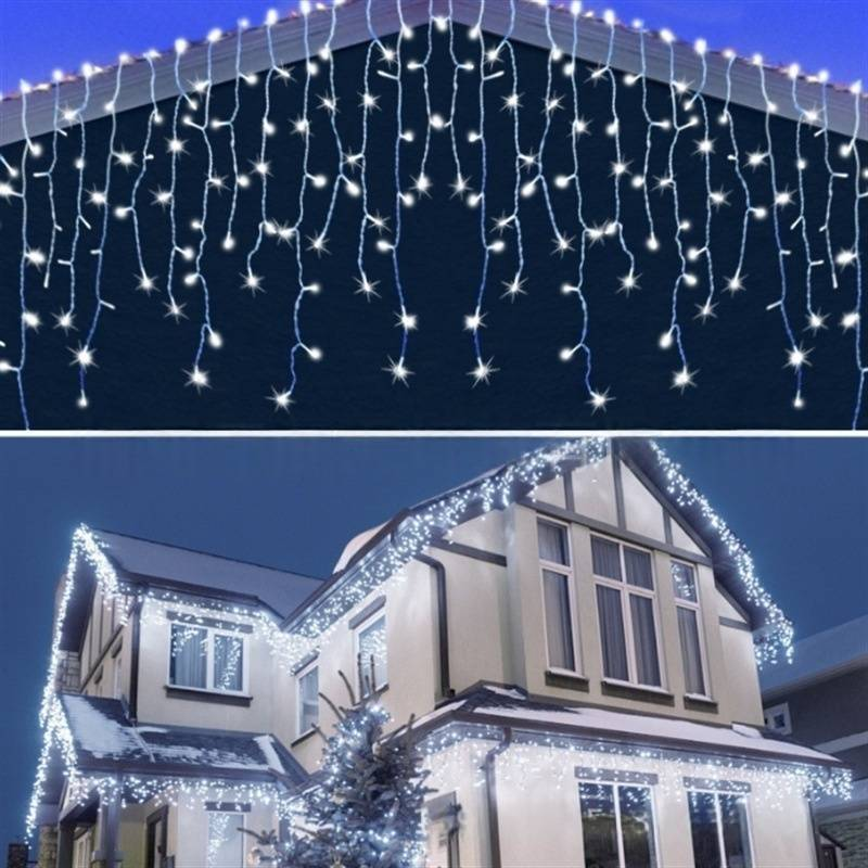Zasilane energią słoneczną lampki w kształcie sopli – wodoodporne, zewnętrzne lampki LED z 8 trybami świecenia, idealne do ogrodu, na patio i jako dekoracja świąteczna_voghion.com