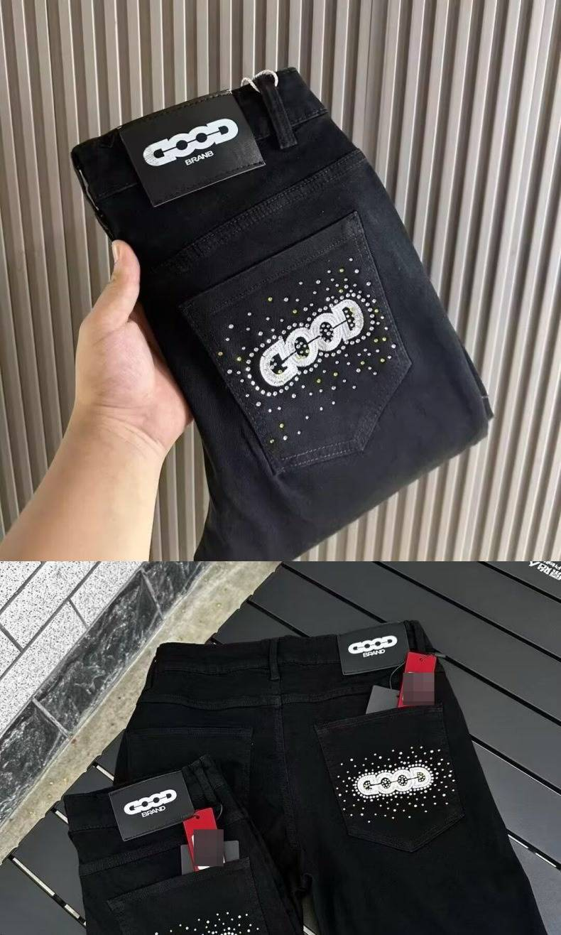 Men's Stretch Slim Fit Straight Leg Jeans - Classic Black Denim Pants For Casual & Commuting (S-3xl)_voghion.com