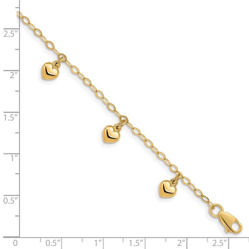 14K Child's Puffed Heart Charm Bracelet_voghion.com