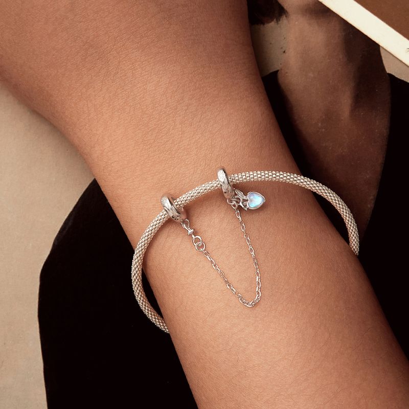 Easter Rabbit Safety Chain Charm Sterling Silver Charm_voghion.com