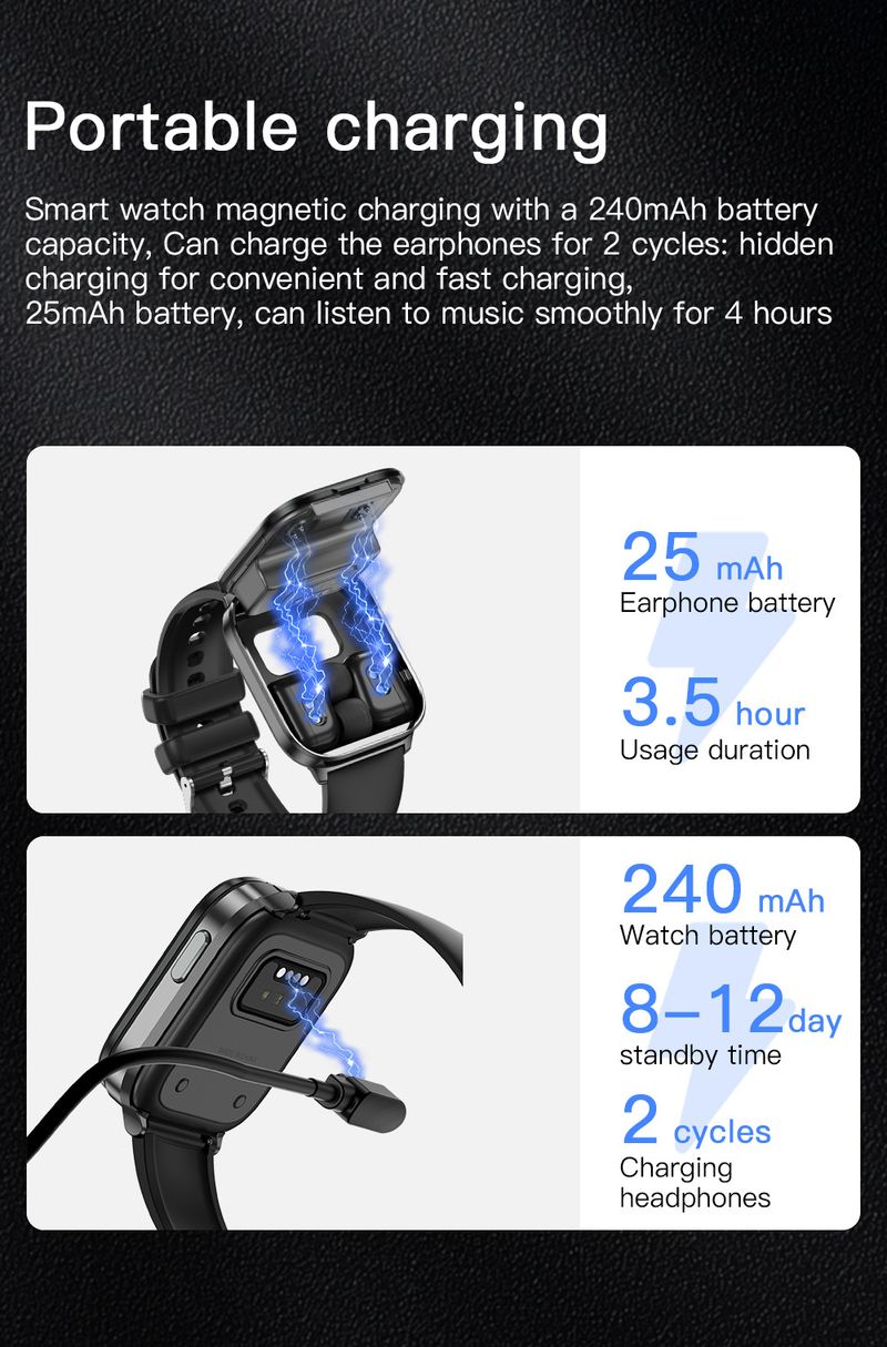 Smart Glasses New Smart Watch X9 Bluetooth Headset 2 In 1 Flip Sports Watch Nfc Weather_voghion.com