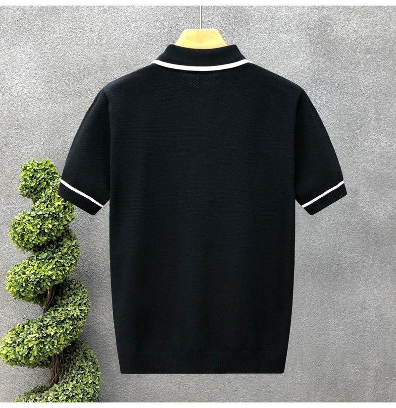 Polo a righe slim fit da uomo, a maniche corte, traspirante, estiva, casual, con colletto classico, comoda maglia_voghion.com