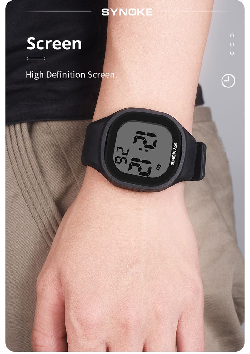 SYNOKE Jelly versión coreana estudiante masculino y femenino reloj electrónico femenino impermeable colorido luminoso silicona reloj electrónico pareja deportes_voghion.com