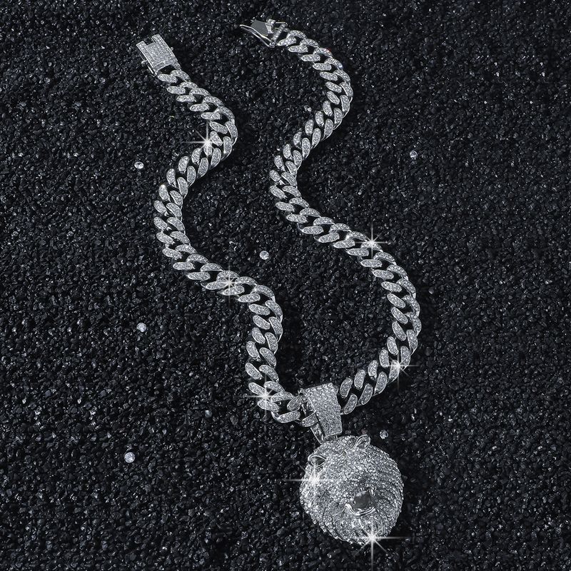 European And American New Men's Chain Hip-hop Style Personalized Animal Lion Pendant Necklace_voghion.com