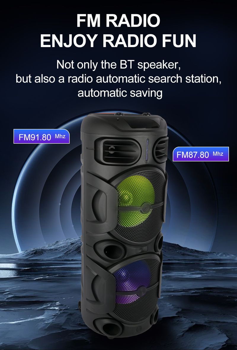Altavoz Bluetooth inalámbrico ZQS12208 con batería de larga duración para uso doméstico y exterior, con micrófono y karaoke._voghion.com